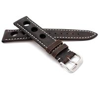 Sulla RIOS1931 Kaluga Rallye - Bracelet de montre vintage en cuir de bœuf - Fabriqué à la main en Allemagne - Robuste, 19mm, Cuir, Pas de gemme