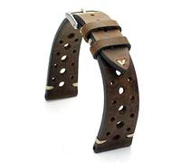 Sulla Sagittarius Rally Rios1931 Bracelet de montre vintage en cuir de vachette fait main Marron chêne de tourbe 22 mm/18 mm, 22 mm, Cuir, Pas de gemme