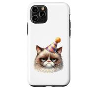 Sullen Cat Party Chapeau Confettis Félin Coque pour iPhone 11 Pro