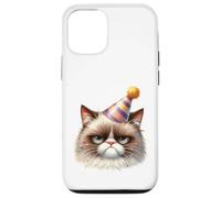 Sullen Cat Party Chapeau Confettis Félin Coque pour iPhone 12/12 Pro
