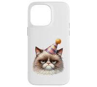 Sullen Cat Party Chapeau Confettis Félin Coque pour iPhone 14 Pro Max