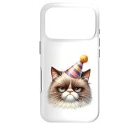 Sullen Cat Party Chapeau Confettis Félin Coque pour iPhone 17 Pro