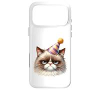 Sullen Cat Party Chapeau Confettis Félin Coque pour iPhone 17 Pro Max