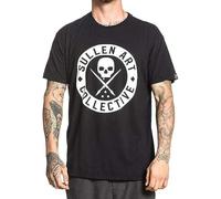 Sullen Men's BOH Solid Short Sleeve T Shirt Black Tattoo Skull Clothing Apparel Black T-Shirts à Manches Courtes(Medium)