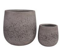 SULLYA - Lot de 2 cache-pots en fibre d'argile coloris gris brun - HOUSE_NORDIC