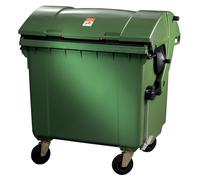 SULO Bac à ordures 1,1 m³ HDPE vert mobile selon DIN EN 840-3