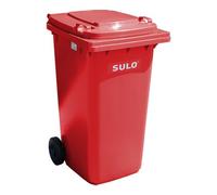 SULO Conteneur à ordures ménagères MGB 80 L, Rouge, tri sélectif, 2 roues et couvercle (22126)
