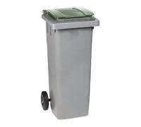 SULO® Conteneur poubelle mobile 2 roues - 80 litres prise frontale - Couvercle vert