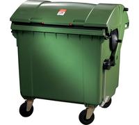 SULO Grand conteneur à déchets 1,1 m³ HDPE vert mobile, conforme à la norme DIN EN 840-3 - 2001483