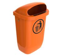 SULO Lot de poubelles à papier avec housse de pluie - Le classique fabriqué en Allemagne - 50 l - Orange - Sans accessoires - H 740 x l 432 x P 256 mm