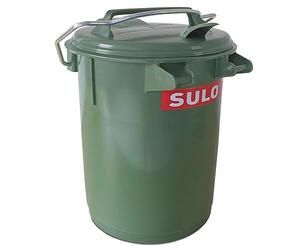 Sulo SME35 Poubelle de 35 l, au design rétro, avec poignée de transport et étrier de fermeture, poubelle de pré-tri pour appartement, maison, jardin, loisirs