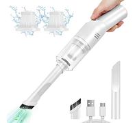 suloea Aspirateur Voiture, Aspirateur de Table sans Fil(0.68lb),Mini Aspirateur a Main,4500Pa Petit Aspirateur à Main Portable Puissant pour Voiture/Table(Blanc)