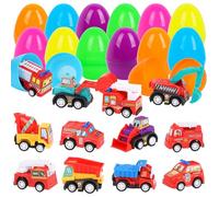SULOLI 12pcs Oeuf de Paques Jouet avec Voiture Jouet Paques Cadeau Paques Enfant pour Decoration Paques