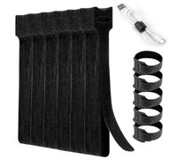 SULOLI 150pcs Serre-Câbles Nylon 12*150mm Attache Câble Réutilisable | Serflex Noir Bande Scratch Rangement Câble pour Bureau Studio Gestion de Câbles USB et Chargeurs