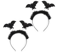 SULOLI 2pcs Halloween Bandeaux de Chauve-souris,Serre-Têtes d'Halloween,Halloween Accessoires de Cheveux Serre-Tête Chauve-souris Noir Parfait pour Halloween Carnaval