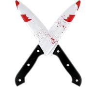 SULOLI 2pcs Halloween Couteau Sanglant Prop Décoration Party Costume Accessoires 30 cm de long