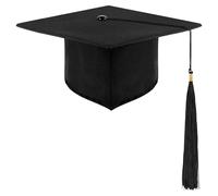 SULOLI Chapeau Diplome Toque de Docteur Chapeau d'Etudiant Bachelor avec Pendentif (Noir)