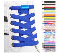 SULPO 2 Paires Lacets élastique plats - attache rapide - Lacets colorés à fermeture rapide - Lacets élastiques pour chaussures - Caoutchouc - Lacets - Lacets enfants & adultes pour baskets