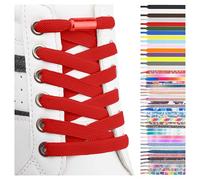 SULPO 2 Paires Lacets élastique plats - attache rapide - Lacets colorés à fermeture rapide - Lacets élastiques pour chaussures - Caoutchouc - Lacets - Lacets enfants & adultes pour baskets