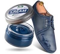 SULPO Cirage pour chaussures bleu foncé, bleu marine - Shoe Cream - Crème cirage pour chaussures - Baume pour cuir lisse - À base d'eau - Rafraîchissement de la couleur - Soin du cuir véritable et