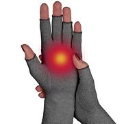 SULPO Gants de compression - Gants chauds sans doigts - Bandage pour soulager les rhumatismes, l'arthrose, l'arthrite, la tendinite, le syndrome du canal carpien - Tailles : S, M, L