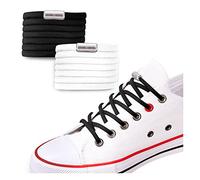 SULPO Lacets chaussures avec fermeture rapide en métal - Lacet elastique adulte et enfant - Lacets elastique ronds sans noeuds pour les baskets, converse, sneakers - No Tie Lacets silicone