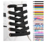 SULPO Lacets chaussures avec fermeture rapide en métal - Lacet elastique adulte et enfant - Lacets elastique plats sans noeuds pour les baskets, converse, sneakers - No Tie Lacets silicone