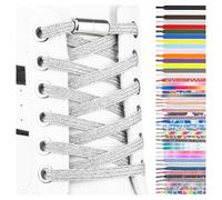 SULPO Lacets chaussures avec fermeture rapide en métal - Lacet elastique adulte et enfant - Lacets elastique plats sans noeuds pour les baskets, converse, sneakers - No Tie Lacets silicone