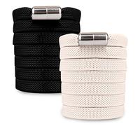 SULPO Lacets chaussures avec fermeture rapide en métal - Lacet elastique adulte et enfant - Lacets elastique plats sans noeuds pour les baskets, converse, sneakers - No Tie Lacets silicone