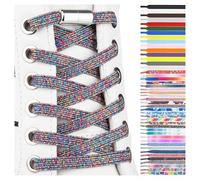 SULPO Lacets chaussures avec fermeture rapide en métal - Lacet elastique adulte et enfant - Lacets elastique plats sans noeuds pour les baskets, converse, sneakers - No Tie Lacets silicone