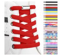 SULPO Lacets chaussures avec fermeture rapide en métal - Lacet elastique adulte et enfant - Lacets elastique plats sans noeuds pour les baskets, converse, sneakers - No Tie Lacets silicone