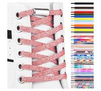 SULPO Lacets chaussures avec fermeture rapide en métal - Lacet elastique adulte et enfant - Lacets elastique plats sans noeuds pour les baskets, converse, sneakers - No Tie Lacets silicone