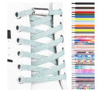 SULPO Lacets chaussures avec fermeture rapide en métal - Lacet elastique adulte et enfant - Lacets elastique plats sans noeuds pour les baskets, converse, sneakers - No Tie Lacets silicone