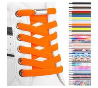 SULPO Lacets chaussures avec fermeture rapide en métal - Lacet elastique adulte et enfant - Lacets elastique plats sans noeuds pour les baskets, converse, sneakers - No Tie Lacets silicone