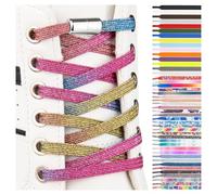 SULPO Lacets chaussures avec fermeture rapide en métal - Lacet elastique adulte et enfant - Lacets elastique plats sans noeuds pour les baskets, converse, sneakers - No Tie Lacets silicone