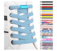 SULPO Lacets Élastiques Plats à Attache Rapide - Colorés pour Chaussures - Caoutchouc - Pour Enfants & Adultes - Baskets
