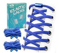 SULPO Lacets sans nouage - Lacets ronds à fermeture rapide - Lacets élastiques pour adultes et enfants - Lacets de chaussures, 2 paires bleues, Taille unique