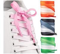 SULPO Lot de 2 paires de lacets bicolores en lacets en polyester indéchirables pour baskets, longueur 75 à 180 cm, rose et blanc, 75