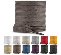 SULPO Lot de 2 paires de lacets plats en coton pour chaussures, 60 à 200 cm de long, 10 mm de large, lacets plats pour baskets, taupe, 90
