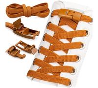 SULPO Lot de 2 paires de lacets sans nouage - Lacets élastiques plats en caoutchouc - Fermeture rapide - Pour adultes et enfants - 100 cm de long - Marron, marron, Taille unique