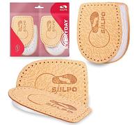 SULPO Lot de 2 paires de talonnettes en cuir avec mousse de latex - Beige - Taille 35-46 (35-41), Éperon calcanéen beige, 42-46