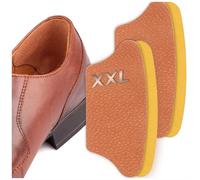 SULPO Lot de 2 paires de talons, extra larges, en cuir véritable, protection du talon/talonnette contre les ampoules, pour chaussures pour homme (2 paires, cognac)