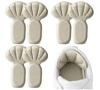 SULPO Lot de 3 paires de talonnettes - En mousse à mémoire de forme souple - Protection du talon pour chaussures - Coussinets de talon autocollants - Antidérapants et réutilisables - Beige