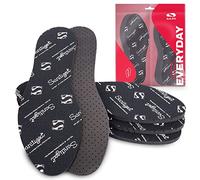 SULPO - Lot de 4 paires de semelles anti-transpiration Sanitized pour chaussures - Avec agent antibactérien - Noir - Anti-mycoses des ongles - Semelles en mousse de latex, Noir , 45 EU