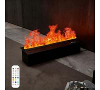 SULQING Cheminée Électrique Encastrable Ultra-Mince︱Cheminée Décorative Silencieuse︱9 Couleurs De Flamme Variables︱Écran Tactile en Verre Et Télécommande︱Certification Ce,Idéal pour Salon