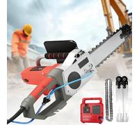 SULQING Équipement Industriel De Découpe De Béton ︱Tronçonneuse à Béton Électrique︱ Coupe Multi-Angles︱ Tronçonneuse Électrique Filaire︱ Profondeur 35 Cm/48 Cm︱ 2 Chaînes Et 2 Guides-Chaînes