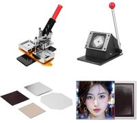 SULQING Machine à Aimant Photo︱Machine Magnet Personnalisable︱Machine à Badges︱50x50mm Presses à Boutons Carrés Et des Matériaux︱pour La Fabrication De Badges (Photo Magnet Machine)