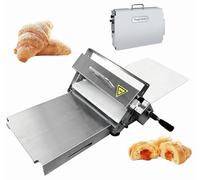 SULQING Machine à Pâte Feuilletée à Manivelle︱Laminoir à Pâte Manuel Professionnel︱Laminoir à Pâtisserie en Acier Inoxydable︱Épaisseur Réglable 0-27mm︱Usage Commercial Et Domestique