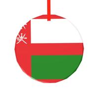 Sultanat d'Oman Pendentif rond en verre - Décoration de sapin de Noël à suspendre Parfait pour Halloween, fêtes de fin d'année