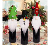 Sulxyi Bouchon De Bouteille De Vin De Noël - Protecteur De Bouchon Réutilisable,3 Pièces Décor De Noël pour Vin | pour Fêtes Bière Whisky Verre Maison Cuisine Anniversaire Voyage